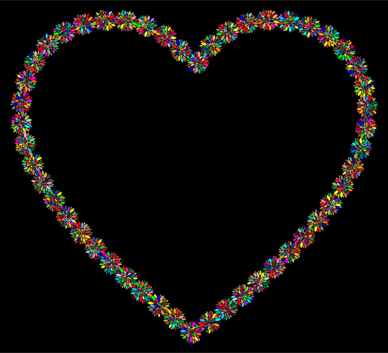 Prismatic Petals Heart 2 With Background