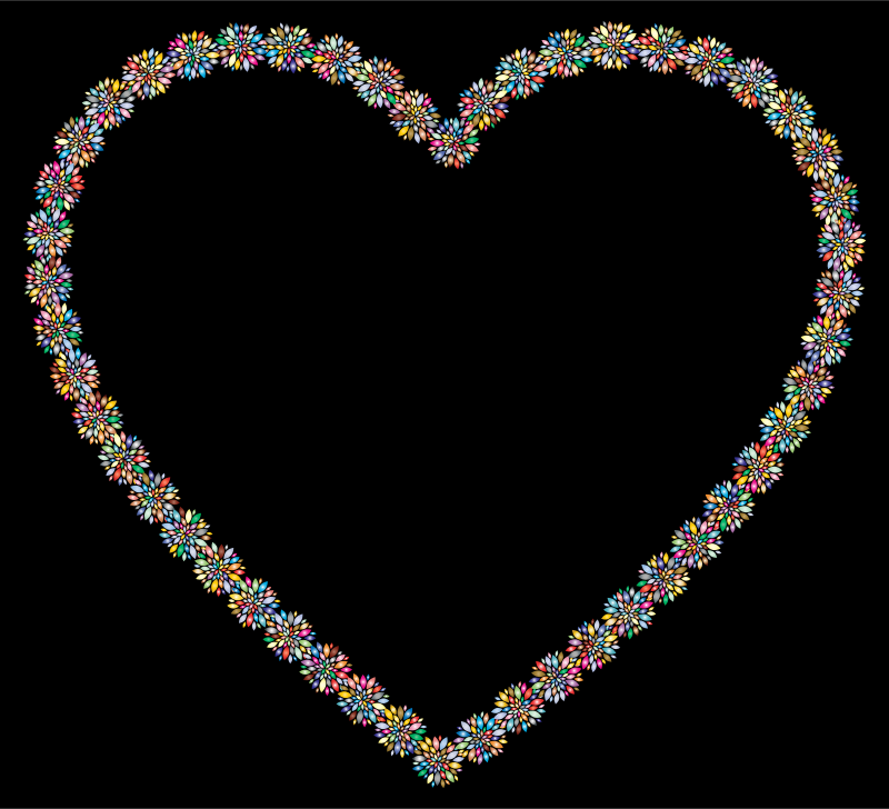 Prismatic Petals Heart 3 With Background