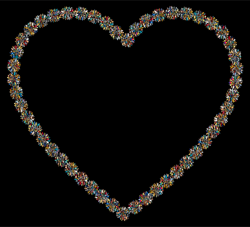 Prismatic Petals Heart 4 With Background