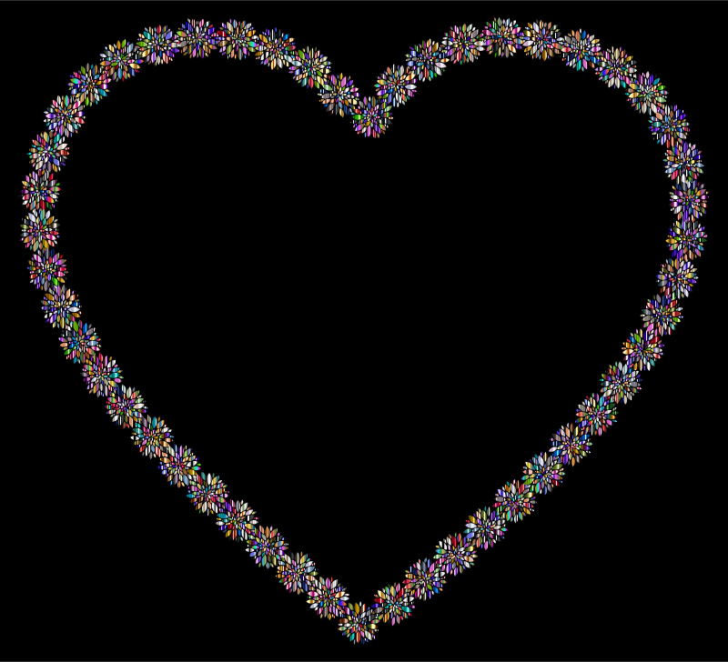 Prismatic Petals Heart 5 With Background