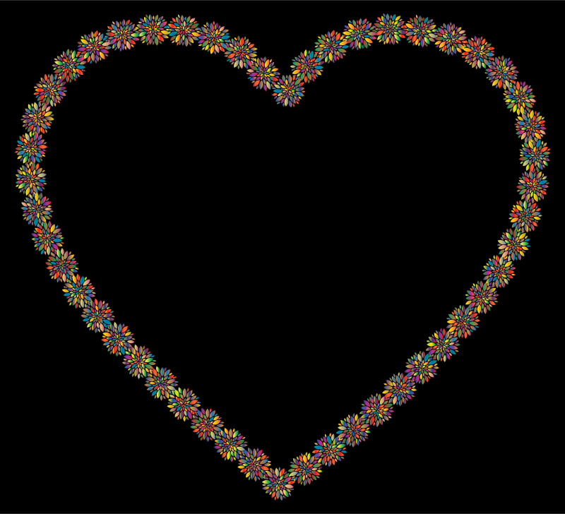 Prismatic Petals Heart 6 With Background