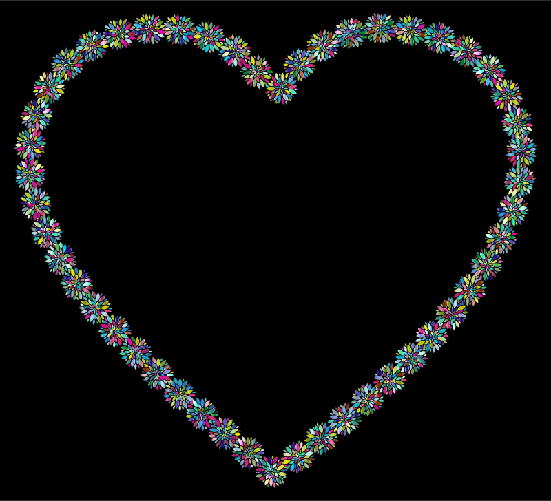 Prismatic Petals Heart 7 With Background