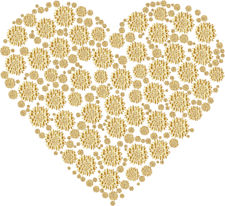 Gold Petals Heart