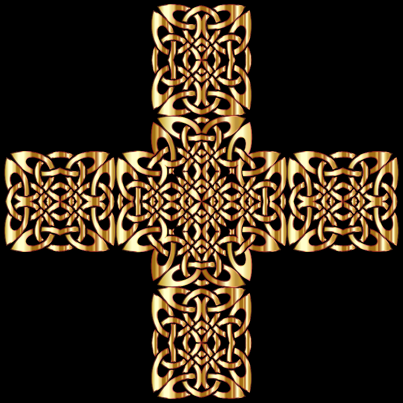 Golden Celtic Knot Cross 3