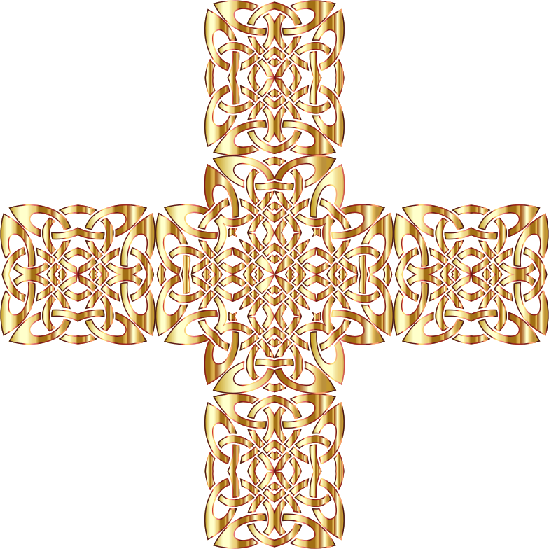 Golden Celtic Knot Cross 3 Without Background