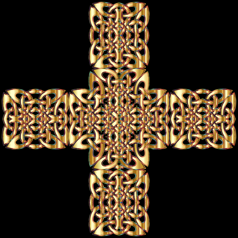 Golden Celtic Knot Cross 3 Variation 2