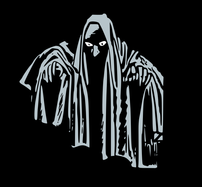 Cloaked figure