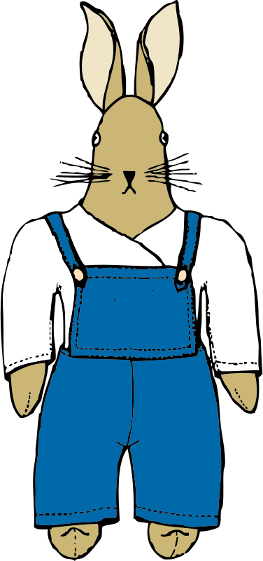 bunny in overalls front view