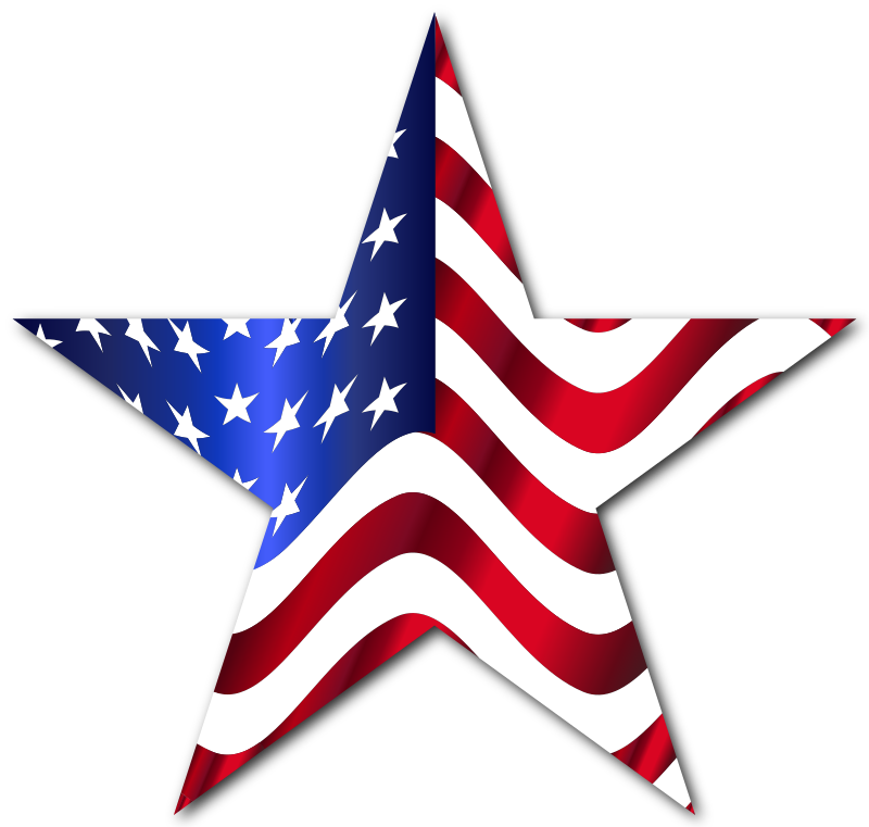 American Flag Star 2 With Drop Shadow