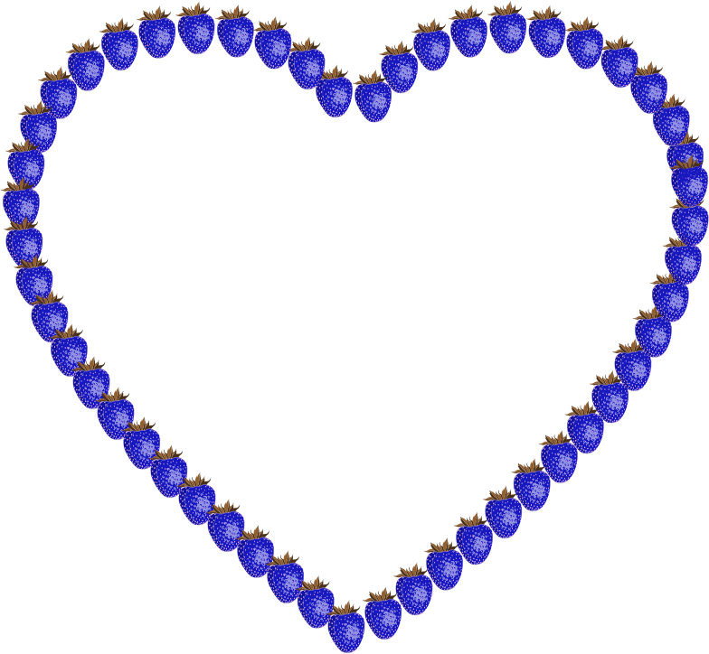 Blue Strawberry Heart