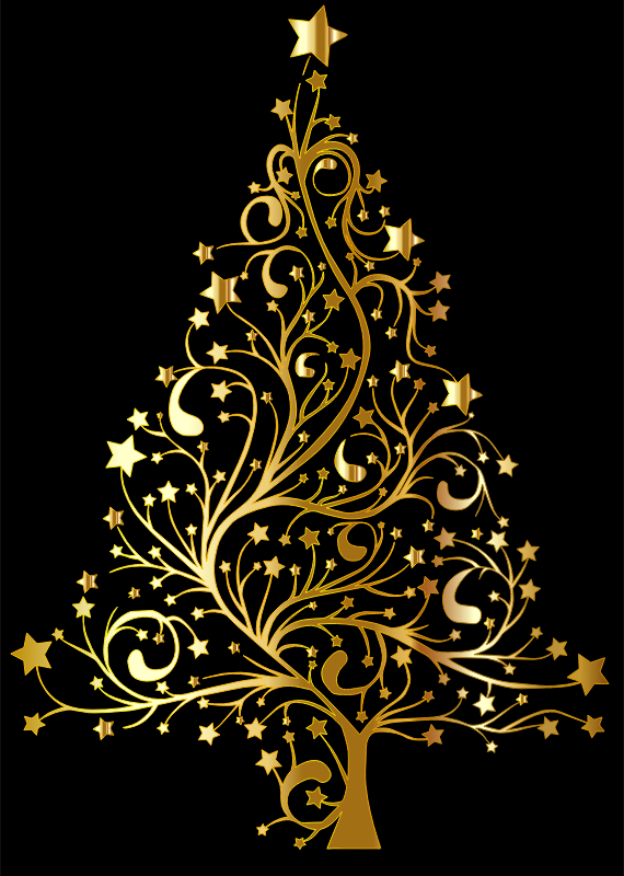 Starry Christmas Tree Gold