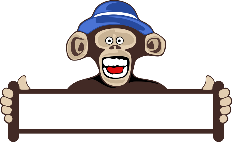 Monkey Holding Blank Sign