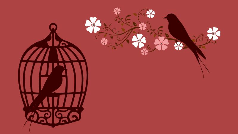 Floral Birds Silhouette