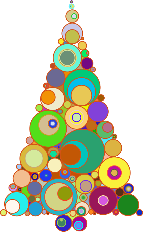 Colorful Abstract Circles Christmas Tree