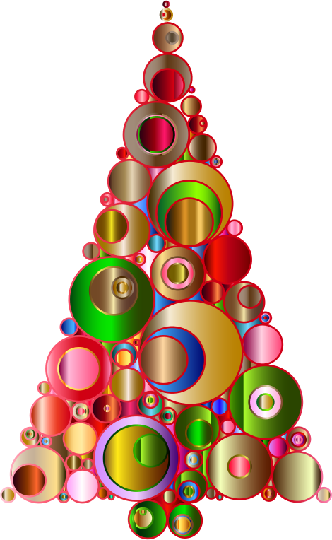 Colorful Abstract Circles Christmas Tree 2