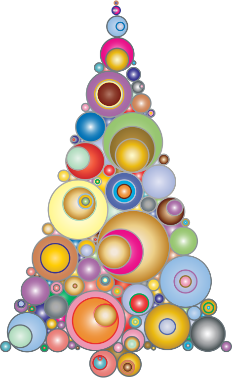 Colorful Abstract Circles Christmas Tree 3