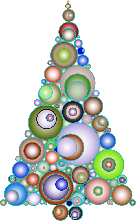 Colorful Abstract Circles Christmas Tree 4
