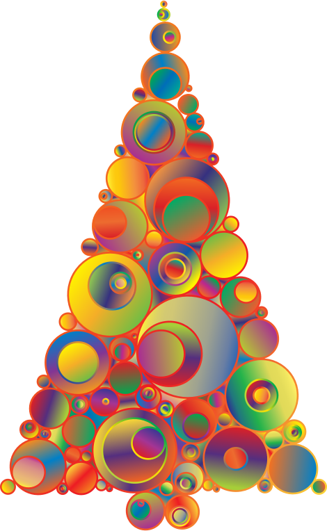 Colorful Abstract Circles Christmas Tree 5