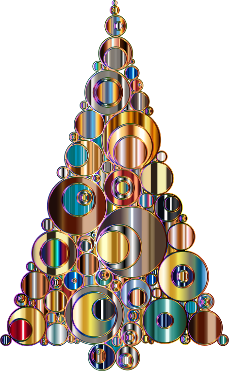 Colorful Abstract Circles Christmas Tree 6 Variation 2