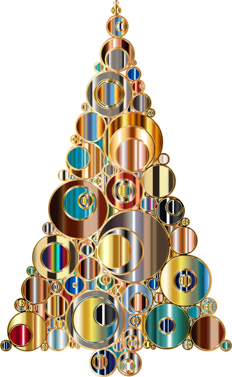 Colorful Abstract Circles Christmas Tree 6 Variation 3