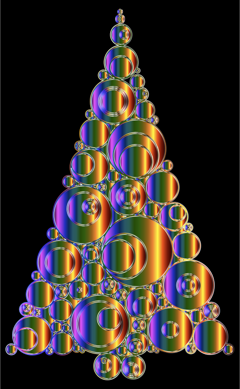 Colorful Abstract Circles Christmas Tree 6 Variation 4