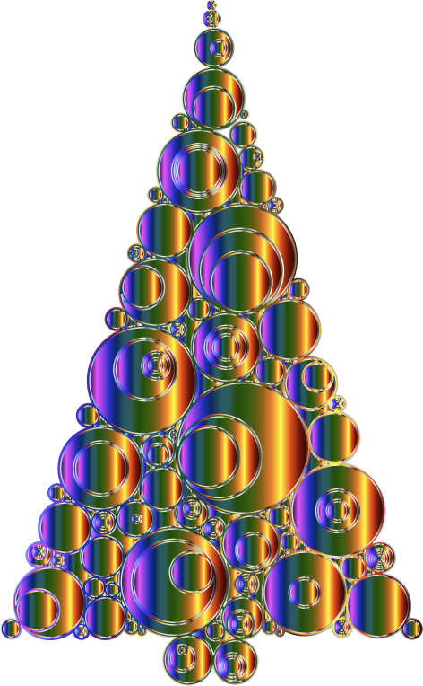 Colorful Abstract Circles Christmas Tree 6 Variation 4 No Background