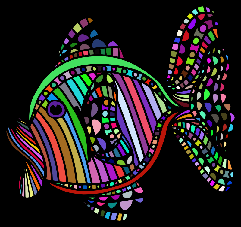 Abstract Colorful Fish With Background