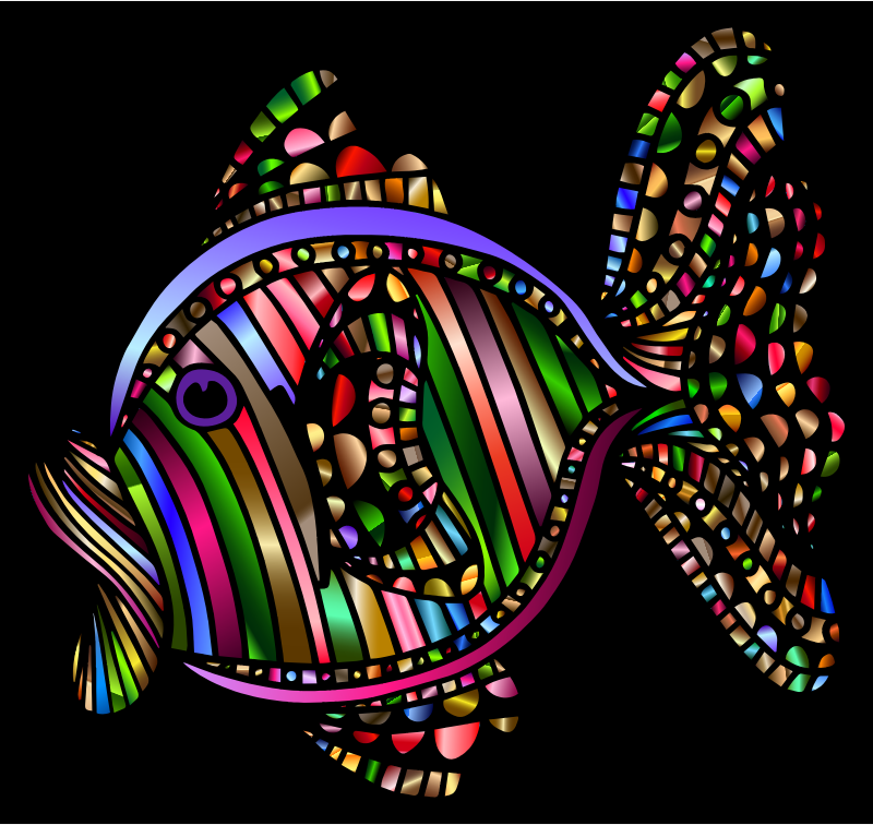 Abstract Colorful Fish 2 With Background