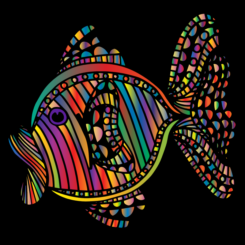 Abstract Colorful Fish 6 With Background - Openclipart