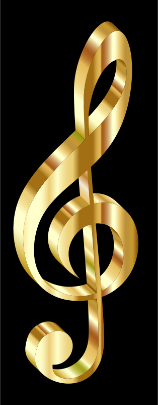 Gold 3D Clef