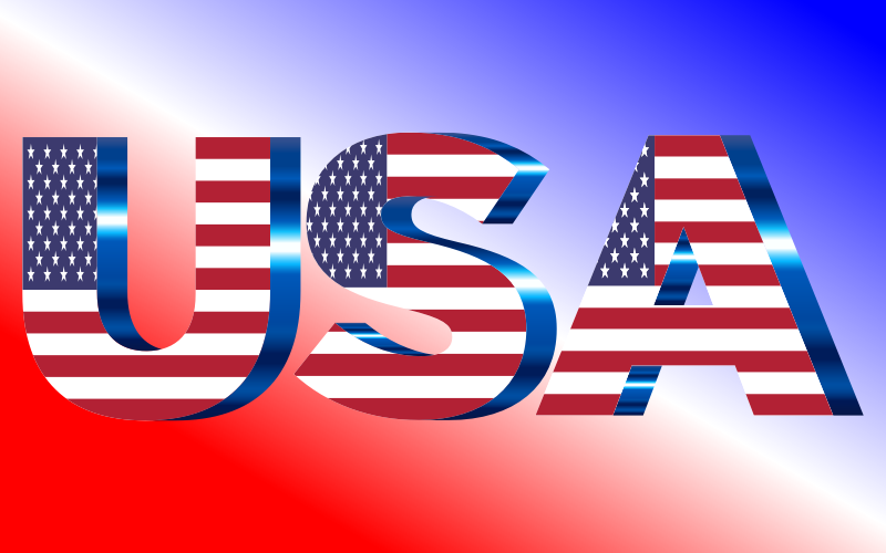 USA Flag Typography No Filters