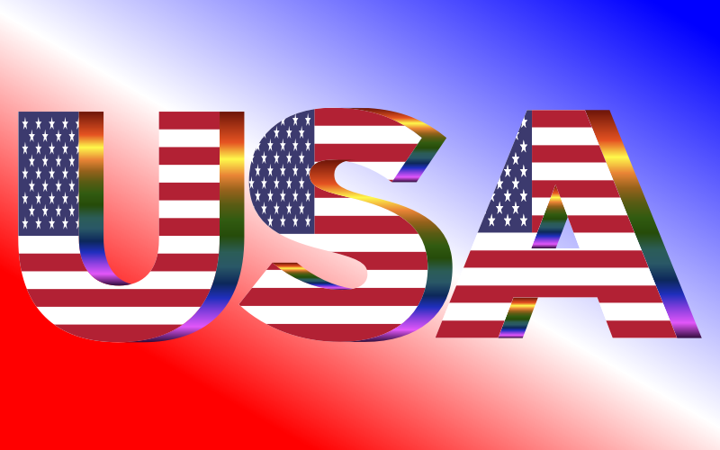 USA Flag Typography Prismatic