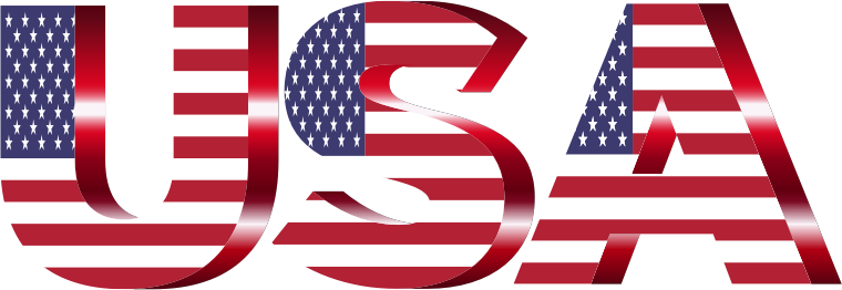 USA Flag Typography Crimson No Background