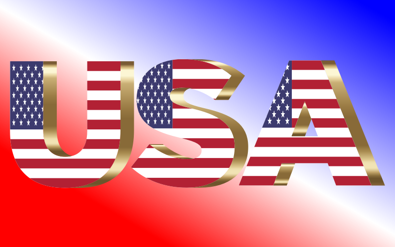 USA Flag Typography Copper