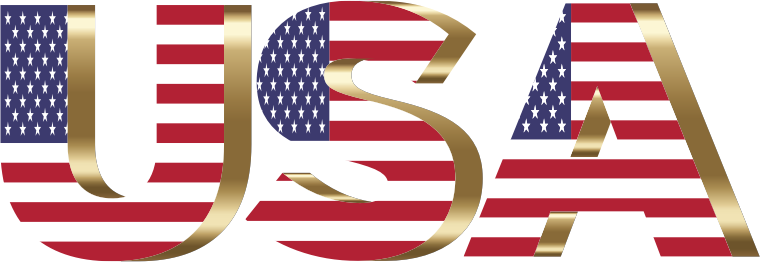 USA Flag Typography Copper No Background