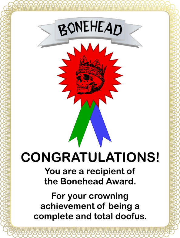 Bonehead Award