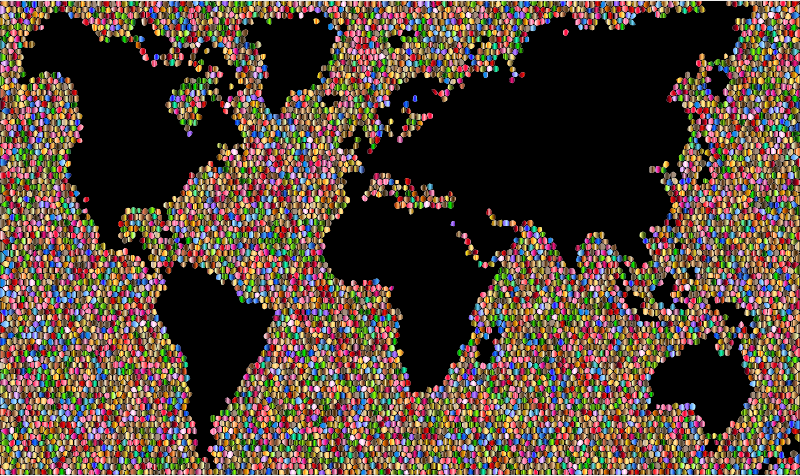 Colorful World Map Mosaic 3