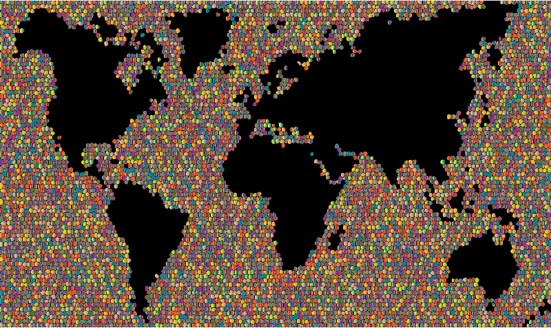 Colorful World Map Mosaic 4