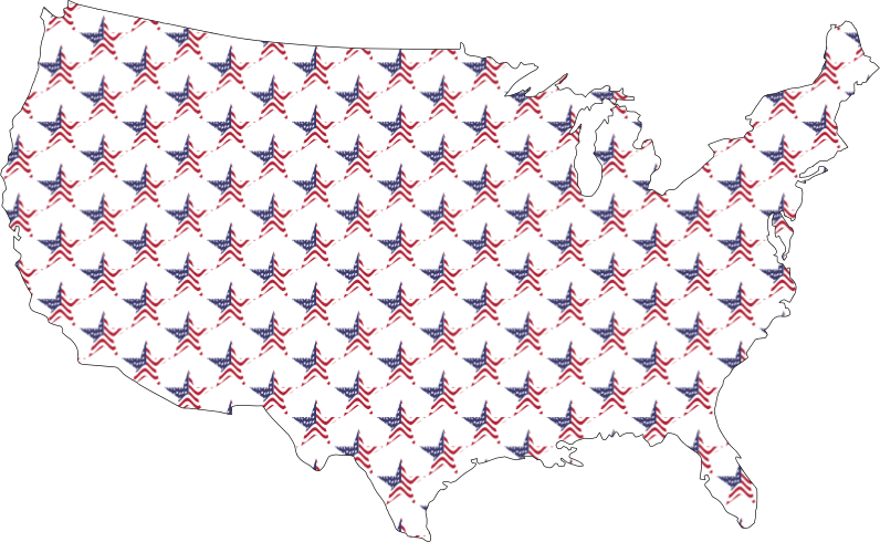 USA Map Star Pattern