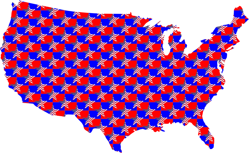 USA Map Star Pattern 2