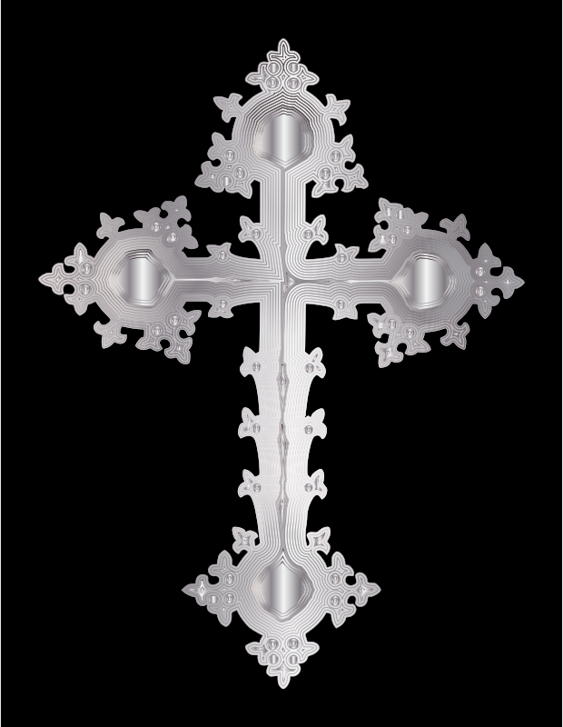Platinum Ornate Cross