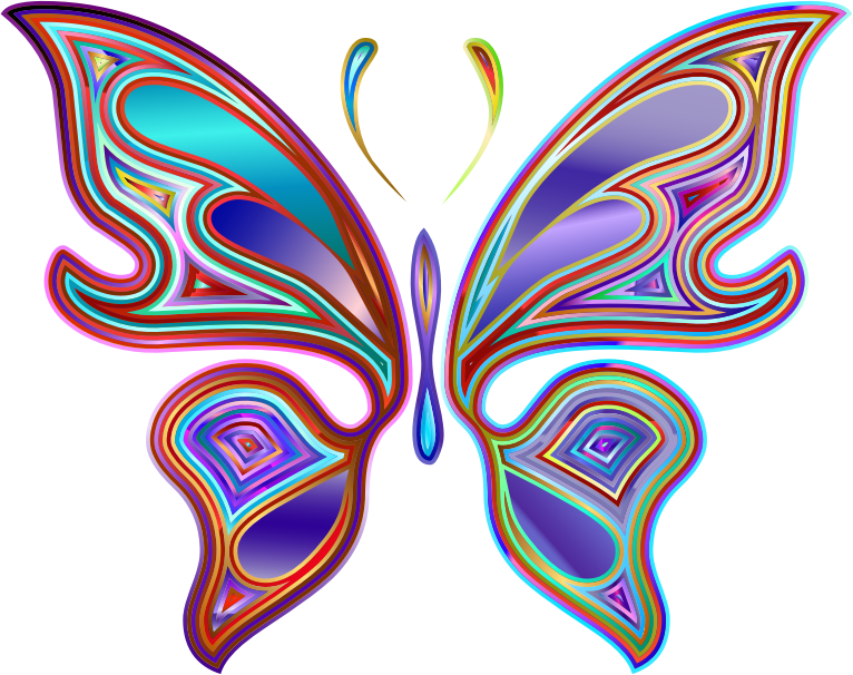 Prismatic Butterfly 6 Variation 2 - Openclipart