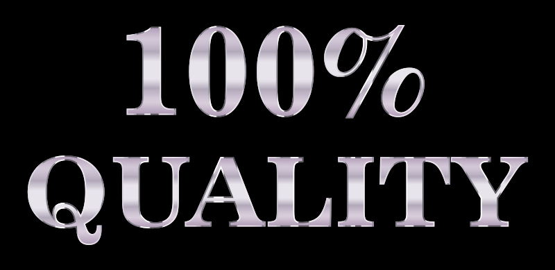 100 Percent Quality Typography Silver