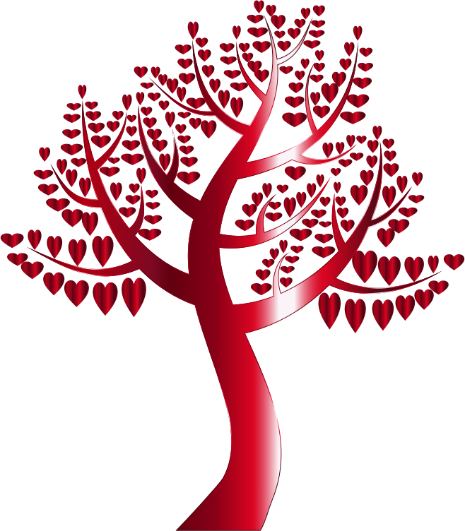 Simple Hearts Tree 11 No Background