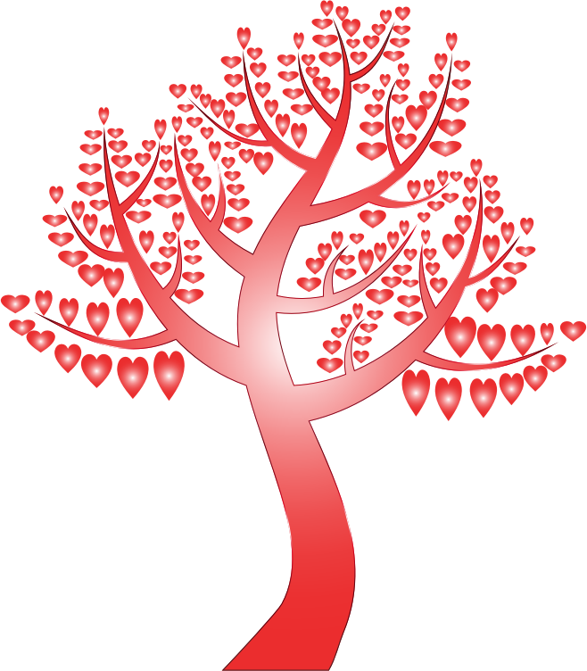 Simple Hearts Tree 12 No Background