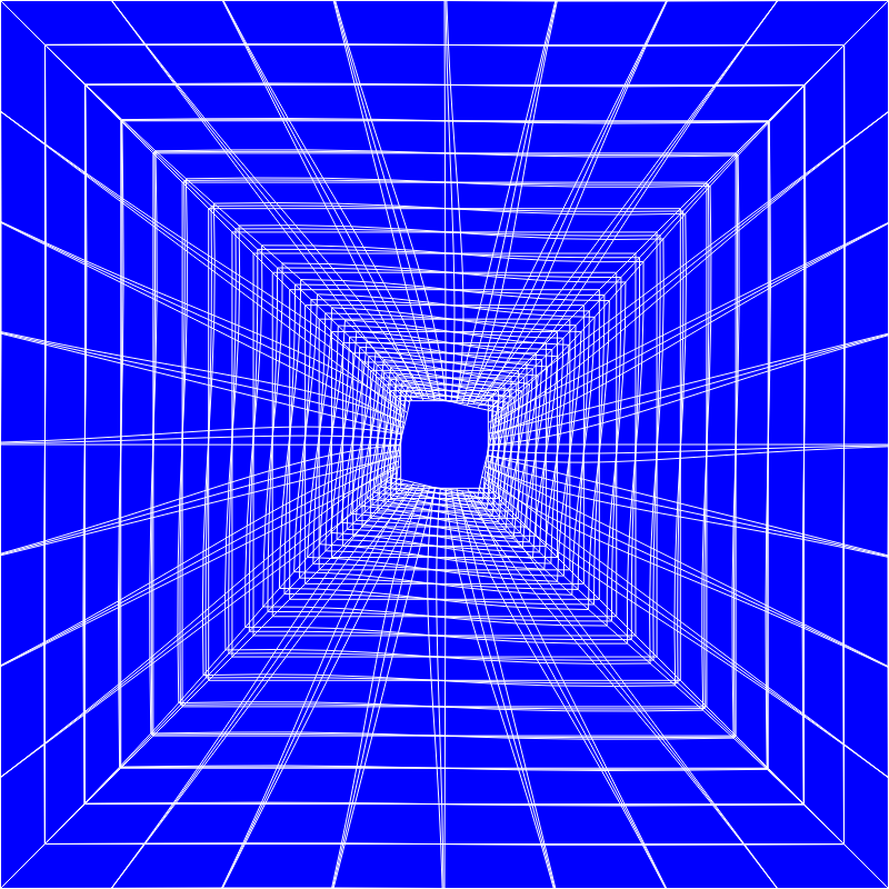 Blue Perspective Grid Distorted 9