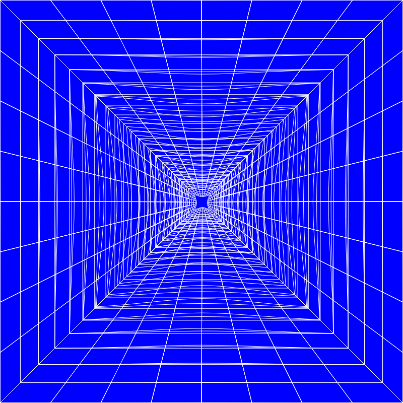 Blue Perspective Grid Distorted 10