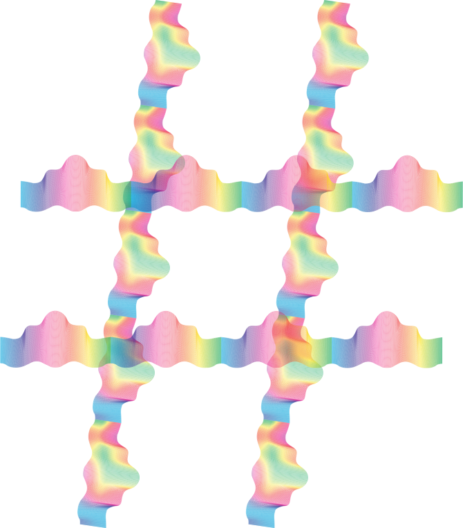 Rainbow Guilloche Hashtag No Background