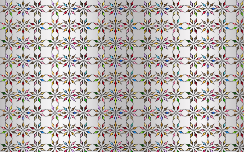 Seamless Chromatic Ornamental Divider Pattern With Background