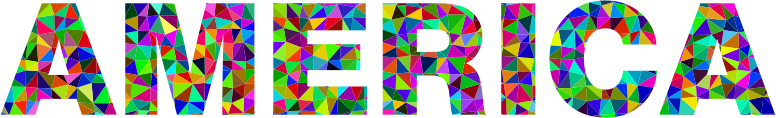 Prismatic Low Poly America Typography